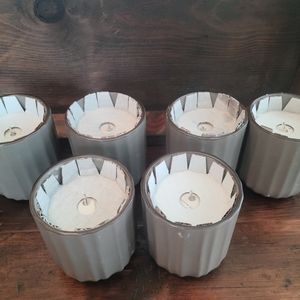 Hearth & Hand soy candles, frosted amber